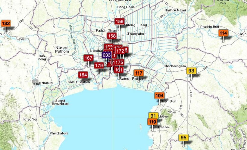 Dangerous air quality returns to Bangkok – Readings up to ‘233’ today