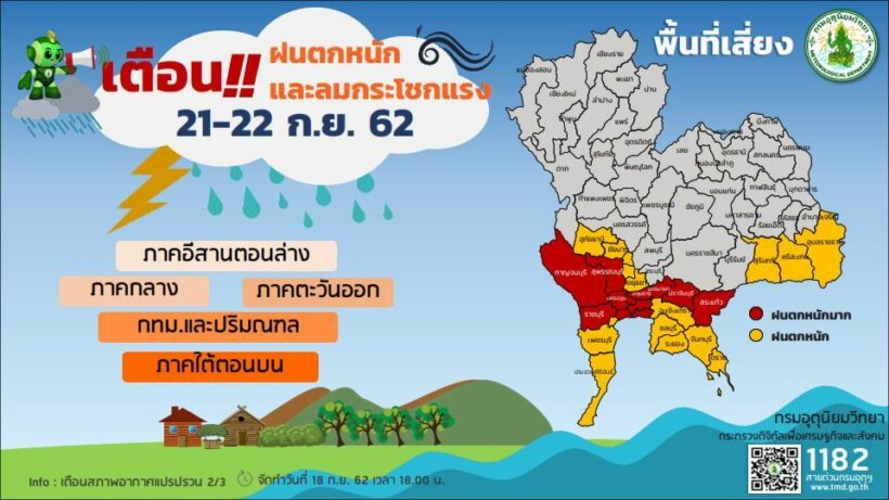 กรมอุตุเตือน ไทยตอนบนสภาพอากาศแปรปรวน ถึงสุดสัปดาห์ | The Thaiger