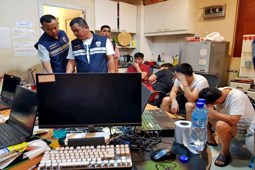 Online gambling den in Pattaya raided, 19 Chinese arrested