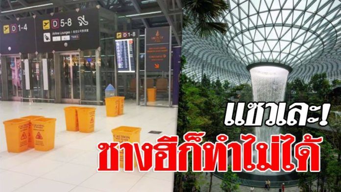 ‘น้ำตกกลางสุวรรณภูมิ’ การท่าฯรับ สนามบินรั่ว 7 จุด | The Thaiger