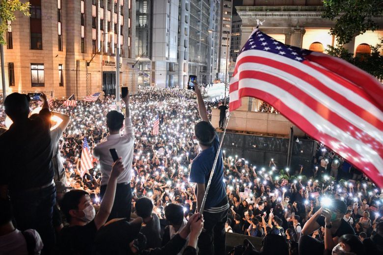 1000s flock to Hong Kong’s Chater Garden for pro-democracy rally