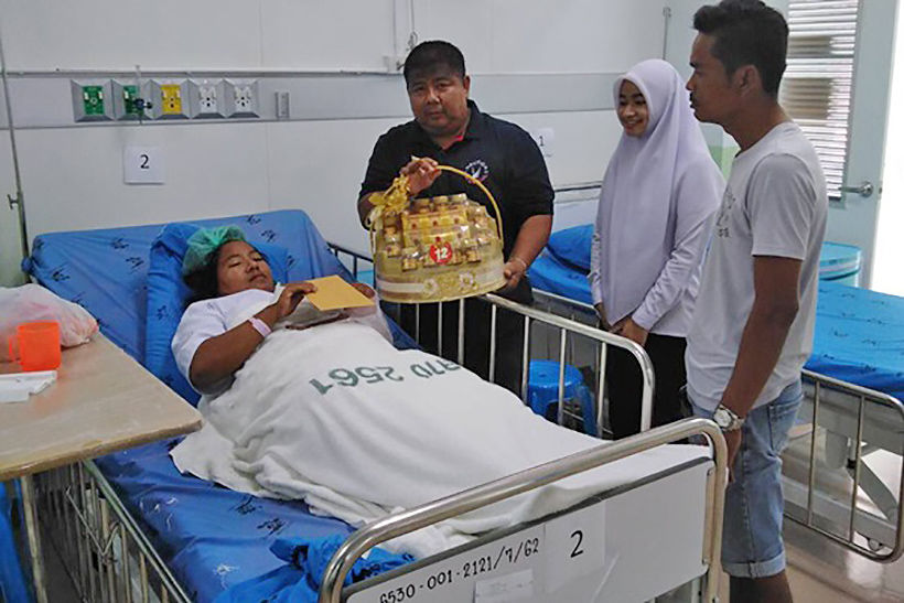 Representative of the owner of collapsed building visits the victims in Phuket