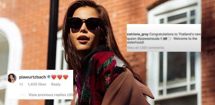 มงสามต้องมาแล้ว!! เหล่ารุ่นพี่ Miss Universe ส่งแรงเชียร์ให้ฟ้าใส | The Thaiger