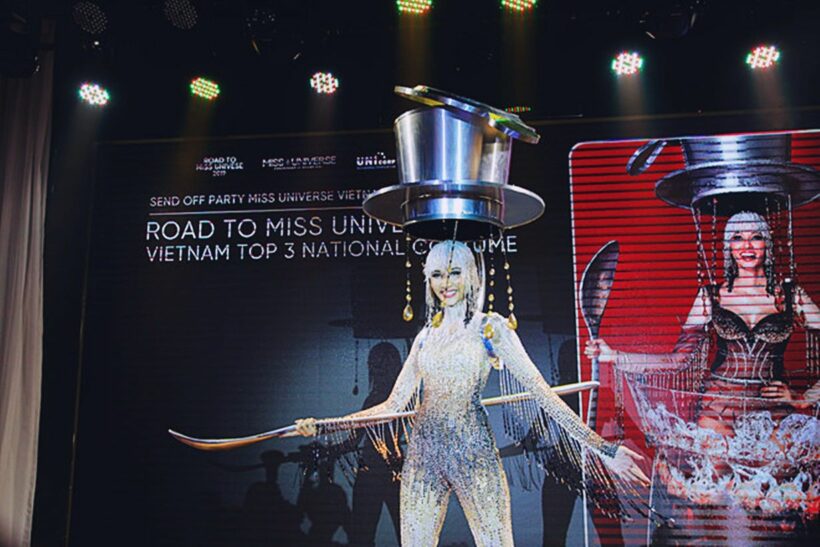 Hoàng Thùy chọn "Cà phê phin sữa đá" làm trang phục dân tộc thi Hoa hậu Hoàn vũ | News by Thaiger