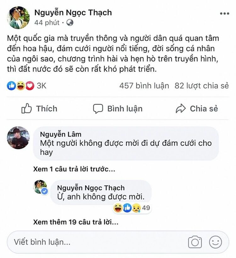 Nguyễn Ngọc Thạch đá xéo đám cưới của Đông Nhi, mỉa mai truyền thông và người dân | News by Thaiger