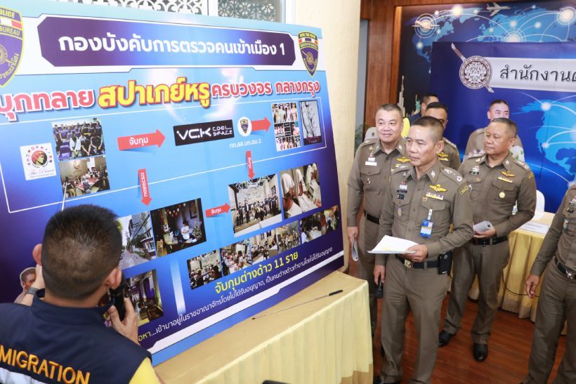ตำรวจบุกจับสปาเกย์กลางกรุง รวบต่างด้าวหนุ่ม 11 ราย | The Thaiger