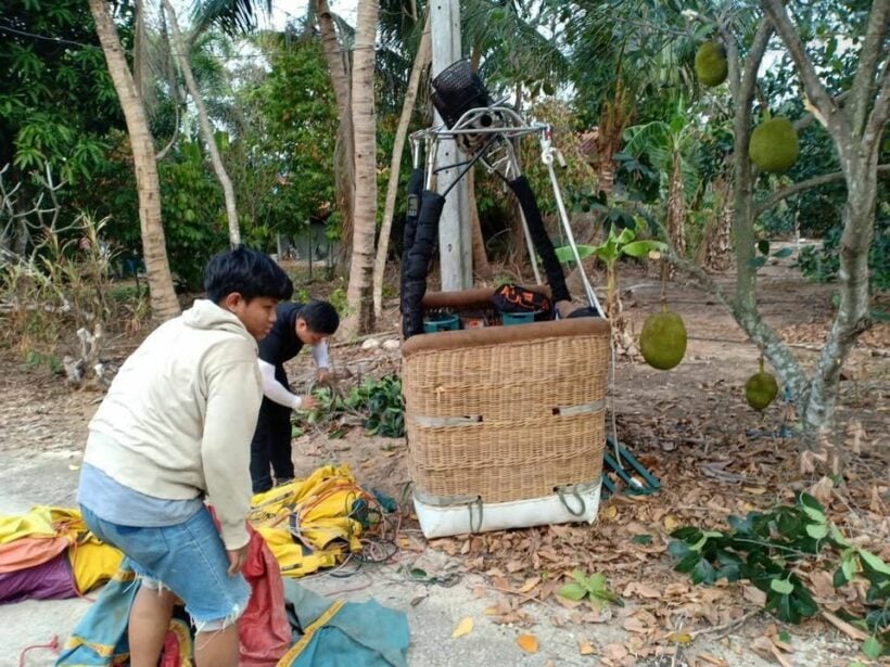 Two Chinese men survive balloon crash in Sri Racha