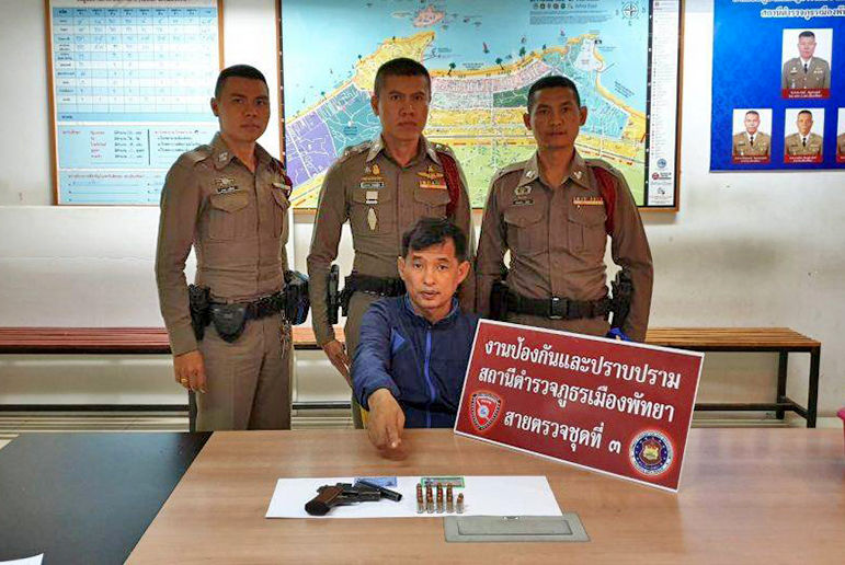 Man arrested with loaded gun in Pattaya, allegedly firing in public