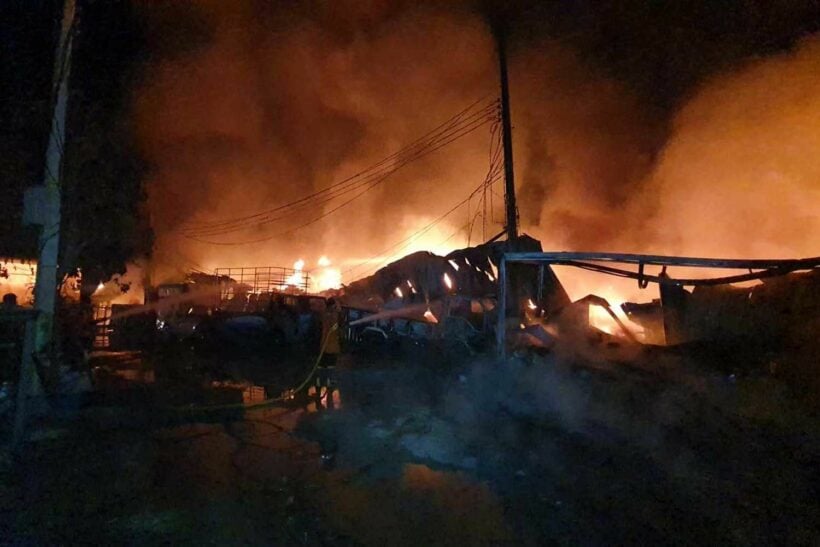 Early morning fire destroys plastics factory south of Bangkok