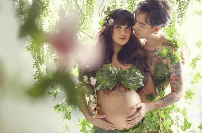 ชมพู่ ก่อนบ่าย ถ่ายภาพขณะอุ้มท้อง คู่สามี ในธีมสุดหวาน | The Thaiger