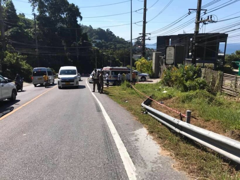 French man killed after a motorcycle incident on the cliff-road to Kamala, Phuket