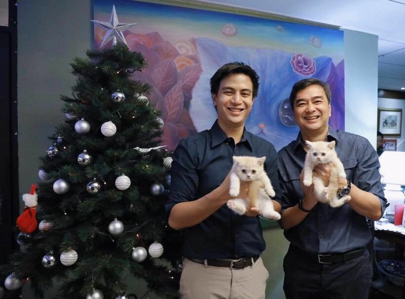 ทาสแมวละลาย อภิสิทธิ์ ไอติม อวยพรคริสต์มาสพร้อมเจ้าเหมียว | The Thaiger