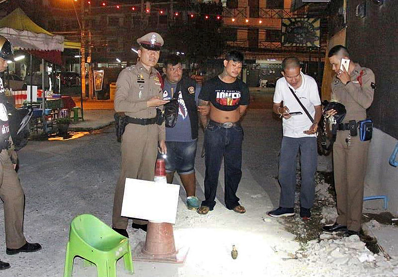 Man arrested with live grenade at Pattaya checkpoint