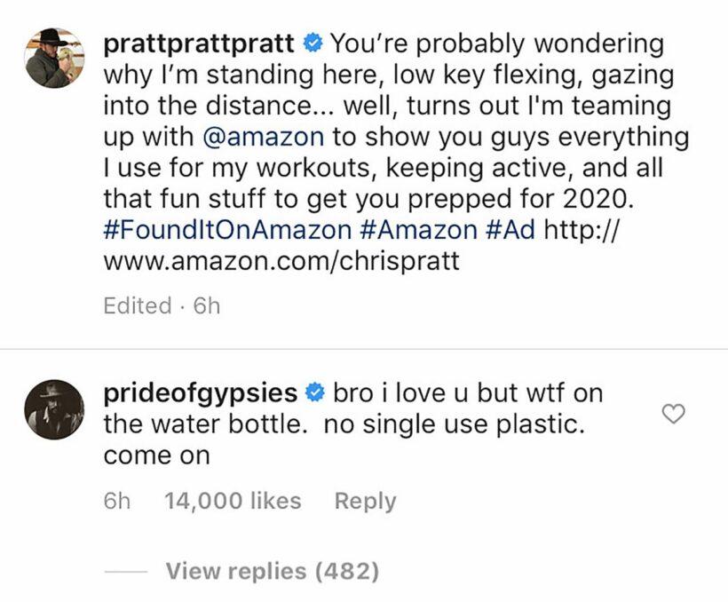 "Aquaman" Jason Momoa "nói nhỏ" khuyên Chris Pratt không sử dụng chai nhựa | News by Thaiger