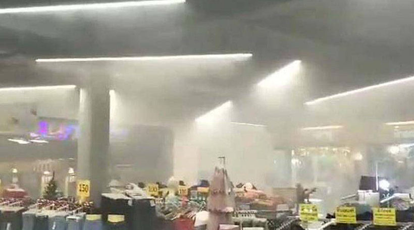 Shoppers flee smoke-filled mall after overloaded power strip catches fire in central Thailand