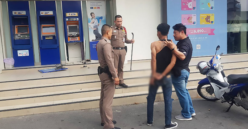 Citizens help arrest Burmese man breaking into Bangkok ATM