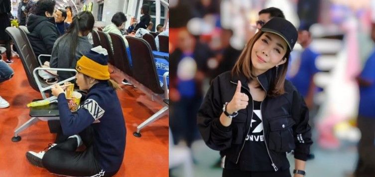 โซเชียลจับภาพ หนึ่ง บางปู นั่งกินมาม่ากลางสนามบินเกาหลี | The Thaiger