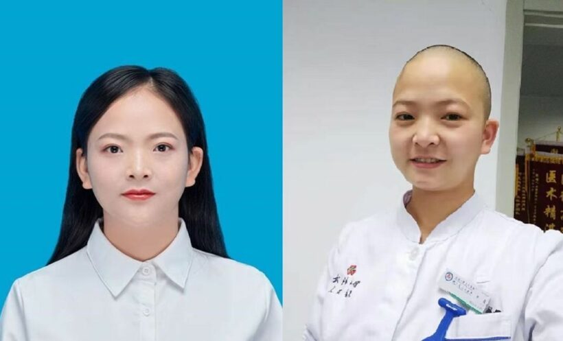 ปรบมือรัวๆ ให้กับพยาบาลสาวเมืองอู่ฮั่นที่ยอมโกนหัว เพื่อประชาชน | The Thaiger