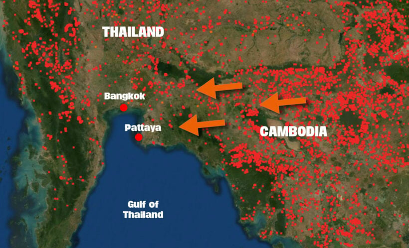 Cambodia burns, Bangkok chokes, schools closed