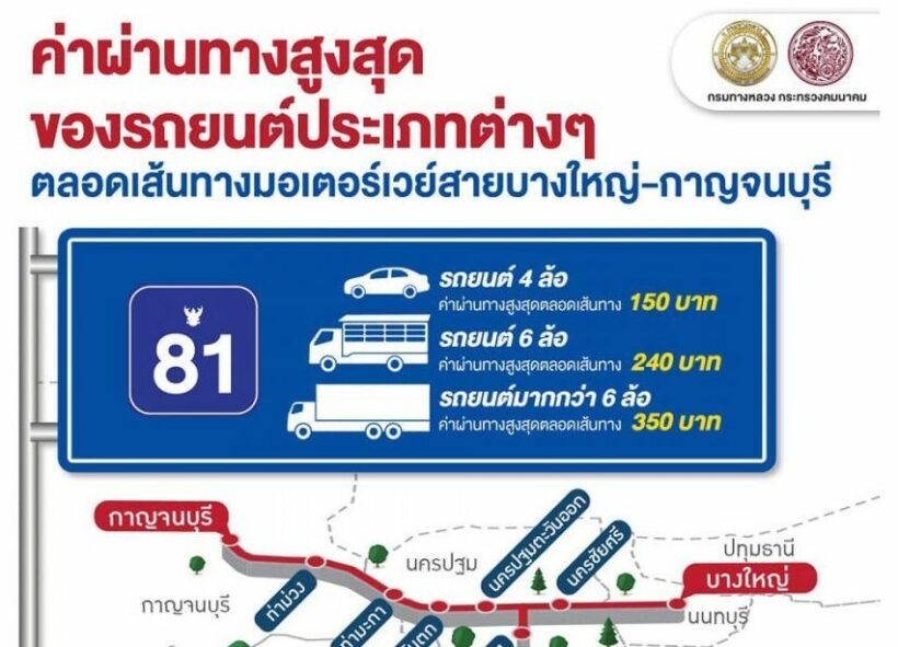 กรมทางหลวงเผย ค่าผ่านทางมอเตอร์เวย์ใหม่ 3 สาย โคราช-กาญจน์-พัทยา | The Thaiger