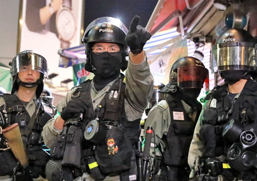 Hong Kong riot police quarantined