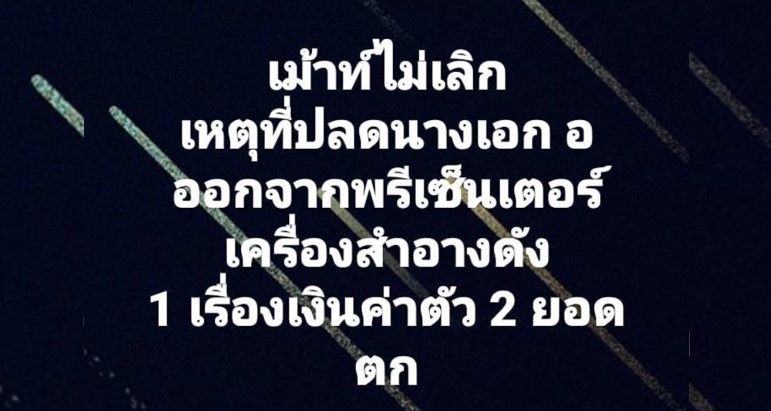 เดาไม่เลิก! นางเอก อ ถูกปลดออกจากพรีเซ็นเตอร์เครื่องสำอางดัง | The Thaiger