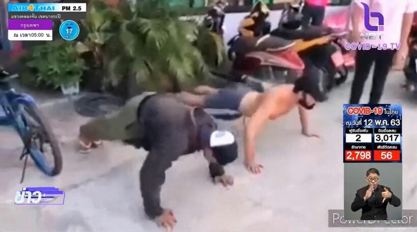 Koh Tao residents caught without face masks made to do push-ups and jumping jacks – VIDEO