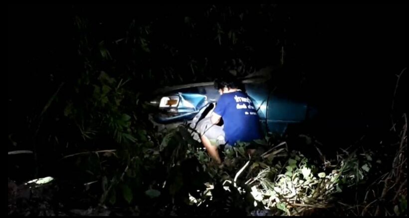 Drunk fishing crew crash the boss’s car into a river in Prachuap Khiri Khan