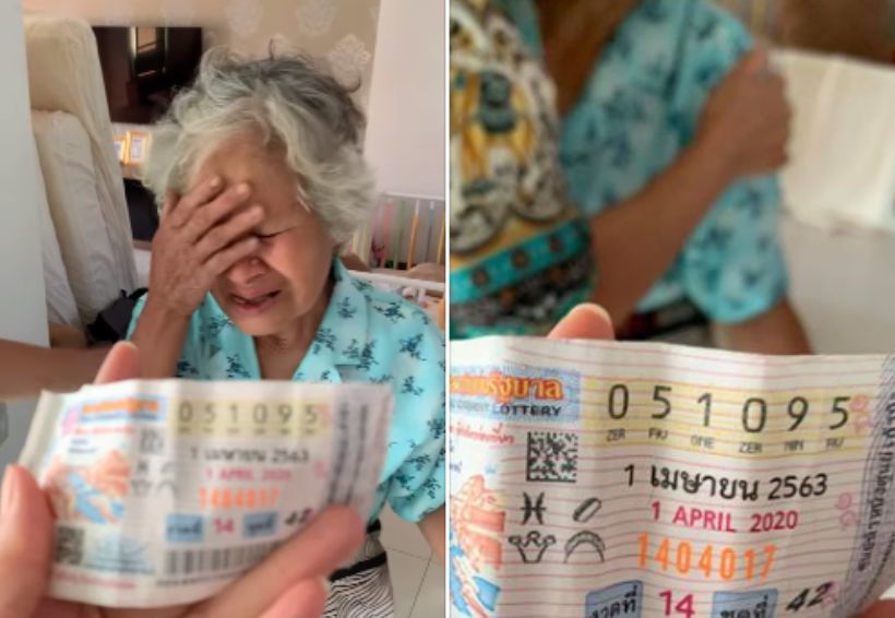 ยายหลั่งน้ำตาดีใจ ไม่ถูกเลขท้าย 2 ตัว แต่ถูกรางวัลที่ 1 | The Thaiger