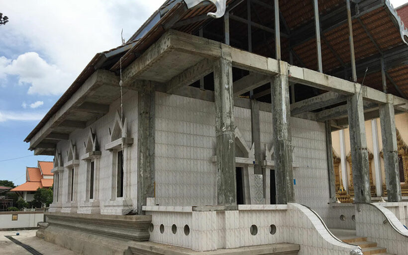 Thai historians aghast as faux-marble floor tiles used to renovate 300 year old temple