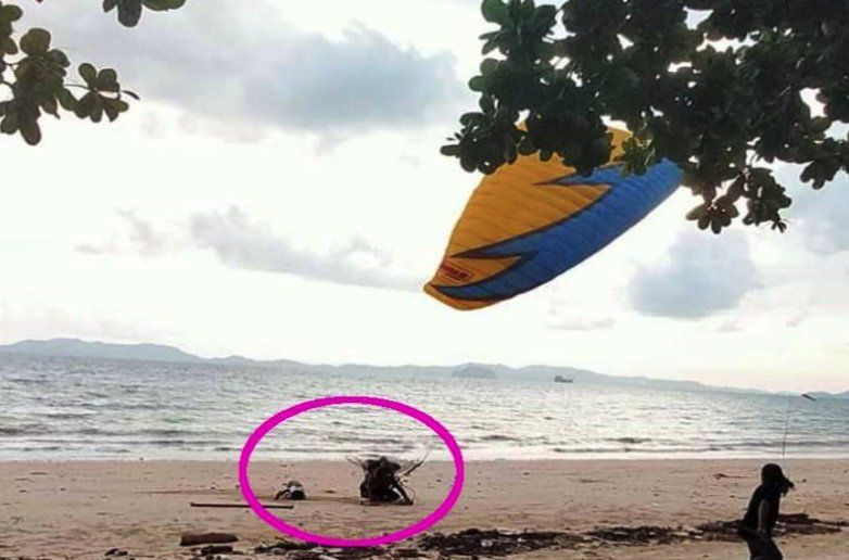 Krabi paraglider crashes into 6 year old – VIDEO