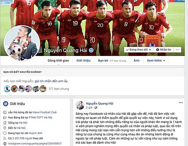 Quang Hải bị hack Facebook cá nhân, bí mật đời tư bị hacker tiết lộ | News by Thaiger