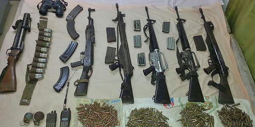 Military weapons seized near Burmese border