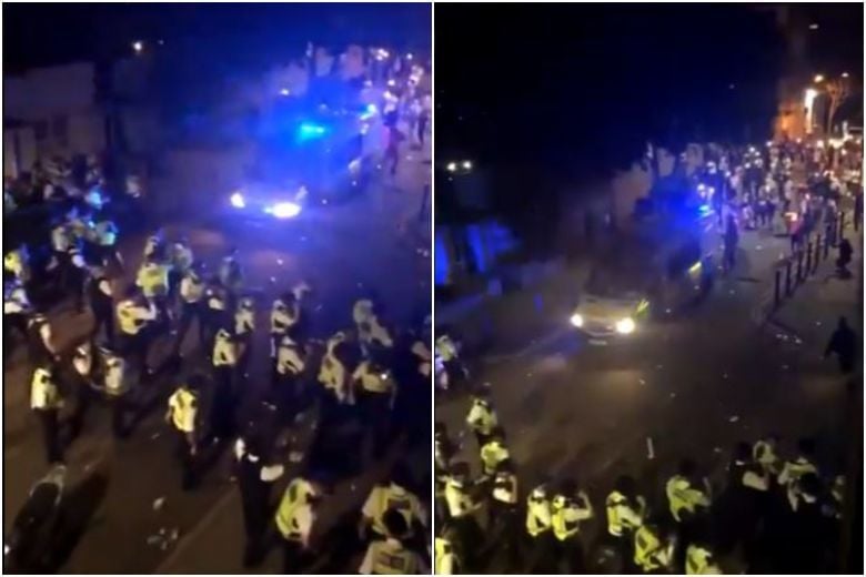 London police attacked after responding to illegal event