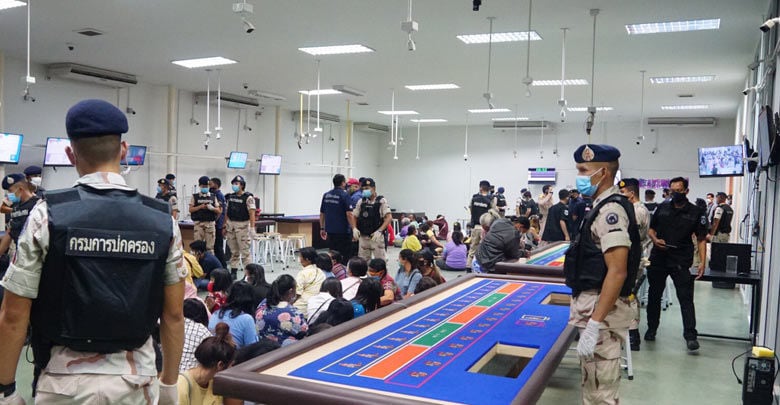 Hundred arrested in illegal Rayong casino raid