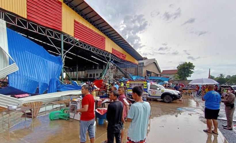1 dead, 14 injured in Nakhon Phathom market collapse | News by Thaiger