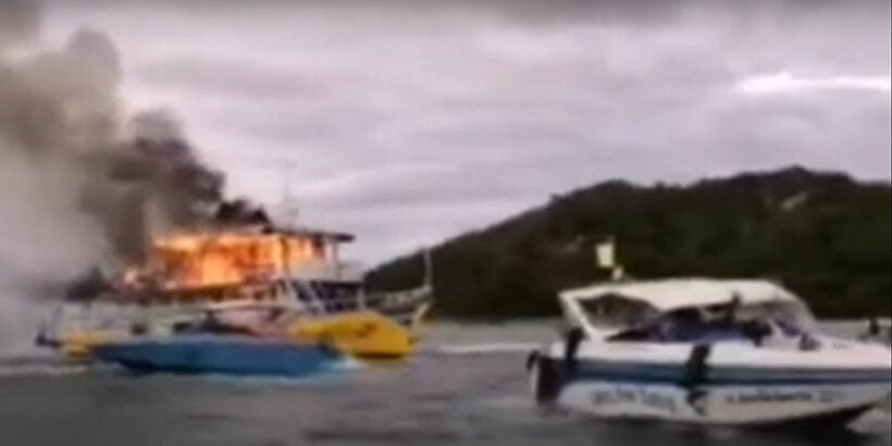 Crew rescued as dive boat catches fire off Pattaya – VIDEO