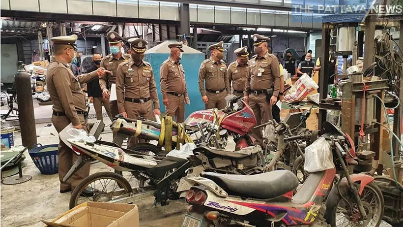 Police raid illegal motorbike parts factory in Chon Buri | News by Thaiger