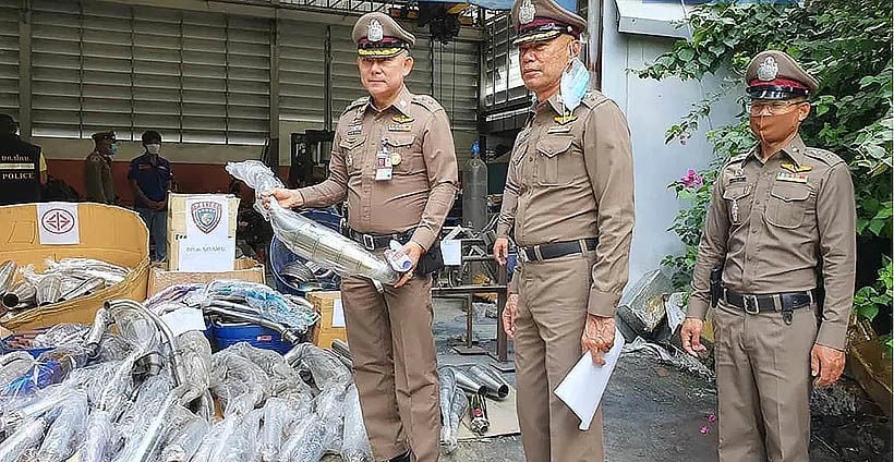 Police raid illegal motorbike parts factory in Chon Buri | News by Thaiger