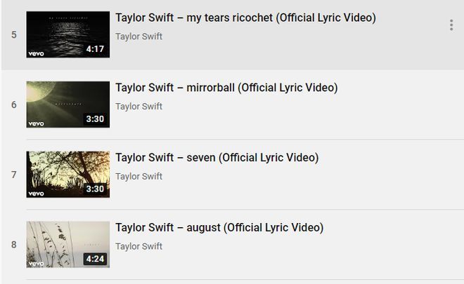 Taylor Swift "đánh phủ đầu" fan bằng việc tung cùng lúc album "folklore", MV "cardigan", và 15 Lyrics Video xịn xò | News by Thaiger