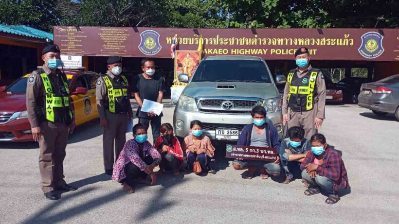 Sa Kaeo police nab 6 illegal migrants, Thai driver