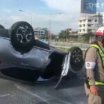 Two-car collision in Pattaya as flying plastic bag obscures driver’s vision | Thaiger