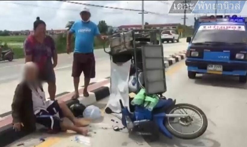 Elderly man escapes with minor injuries as motorbike hit by 10 wheeler truck