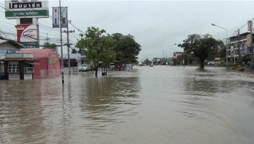 Farmlands flooded in Nong Bua Lam Phu Province as heavy rain persists