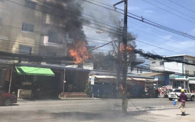 Cabling fire cuts comms and electricity to parts of Pattaya