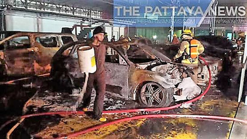 15 luxury cars destroyed in Bangkok garage fire