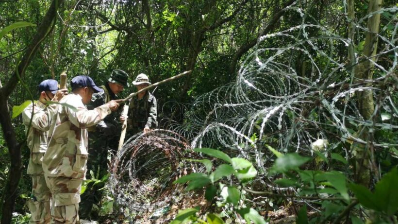 Thai-Myanmar border blocked with barbed wire, security increased due to Covid-19