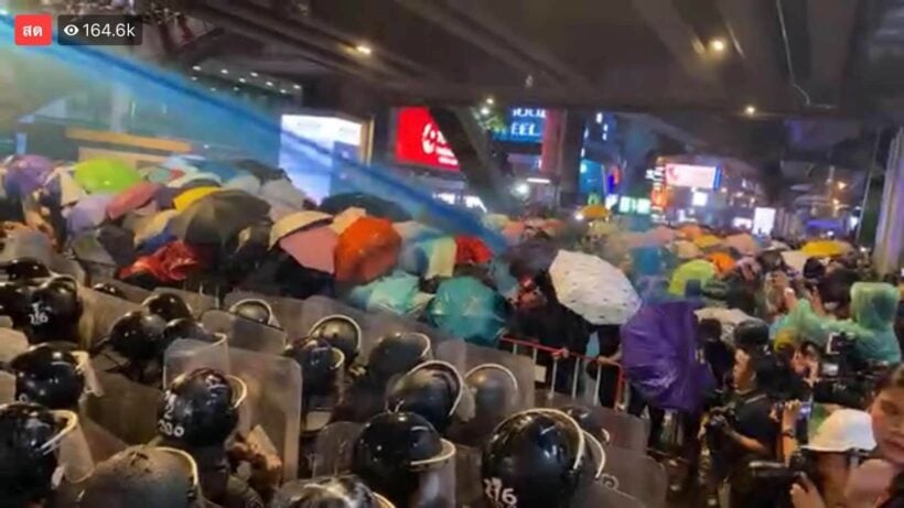 Police break up Bangkok protest with high-power water cannons, more protests planned today