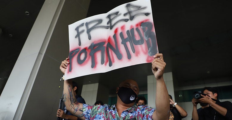 Thais protest PornHub ban, digital minister says ban will promote “good values”