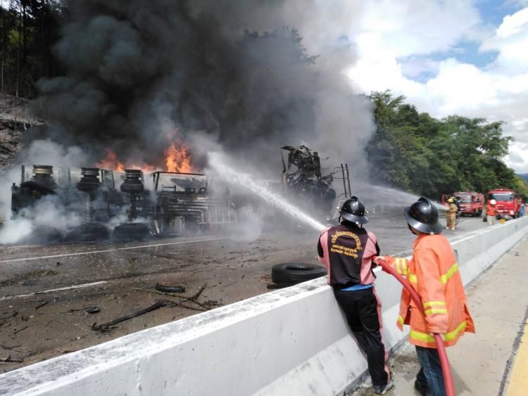 Fuel tanker driver killed in crash, truck engulfed in flames